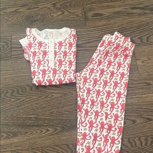 Roller Rabbit Pink Monkey Kids Pajama Set